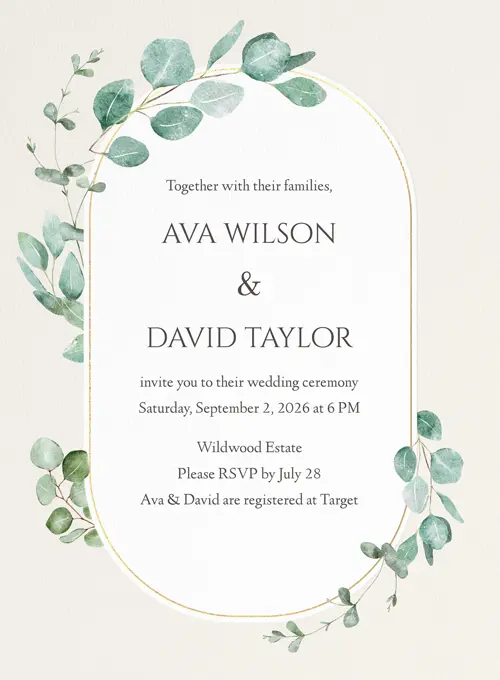 A botanical milestone invitation for a 70th birthday.