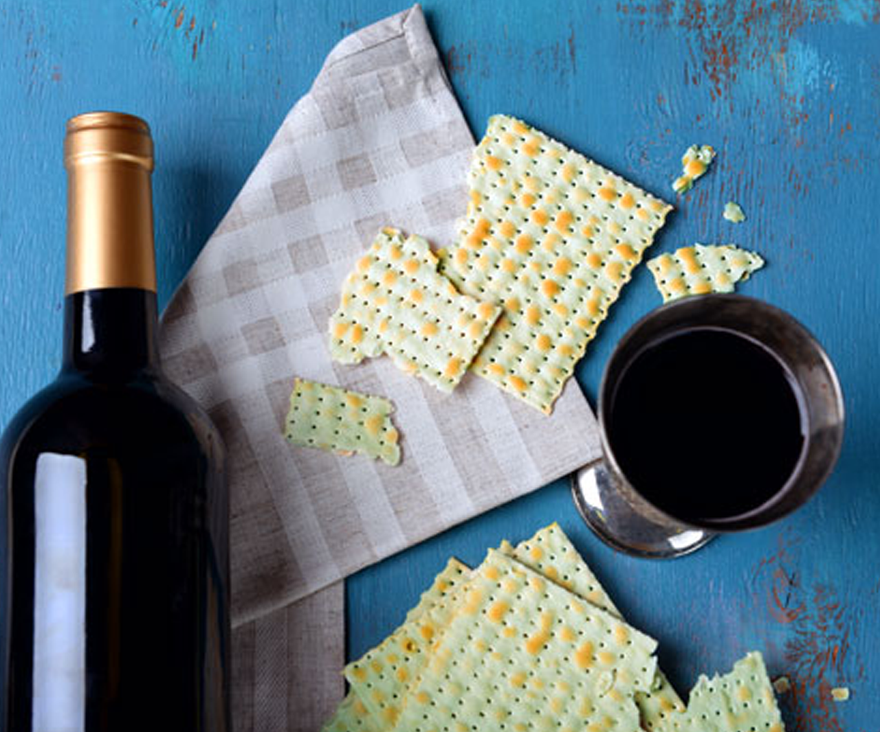Wine and matzah.