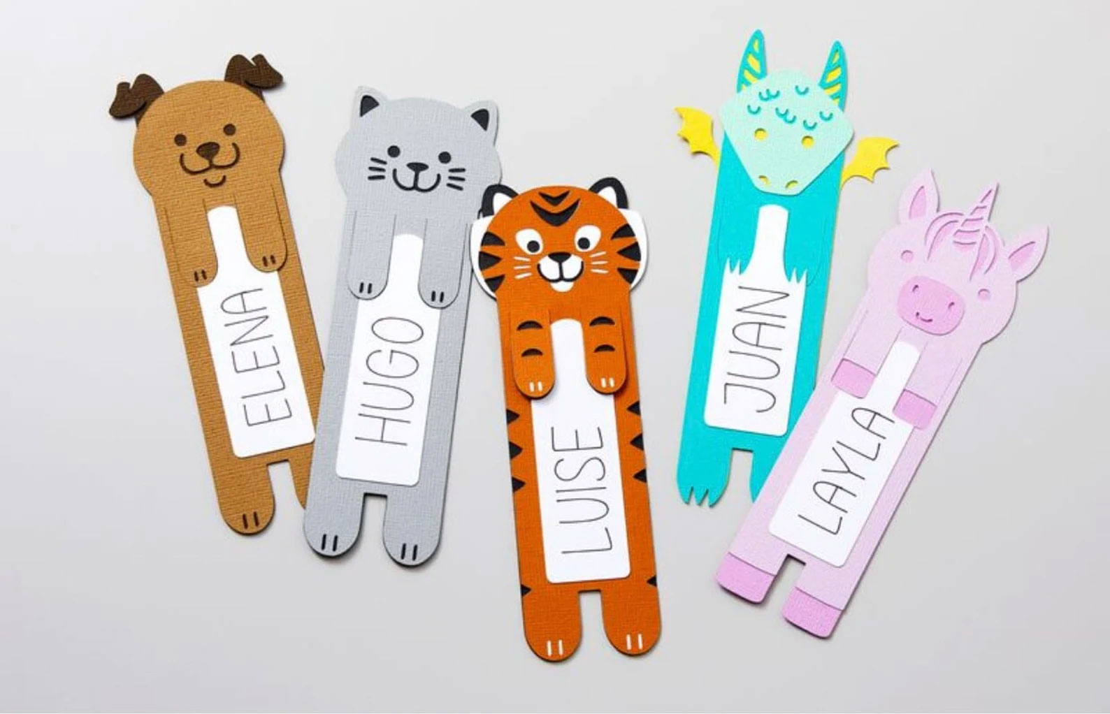 Personalized animal bookmarks.