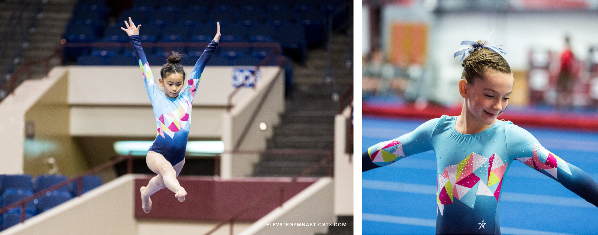 A girl performing a gymnastics routine.