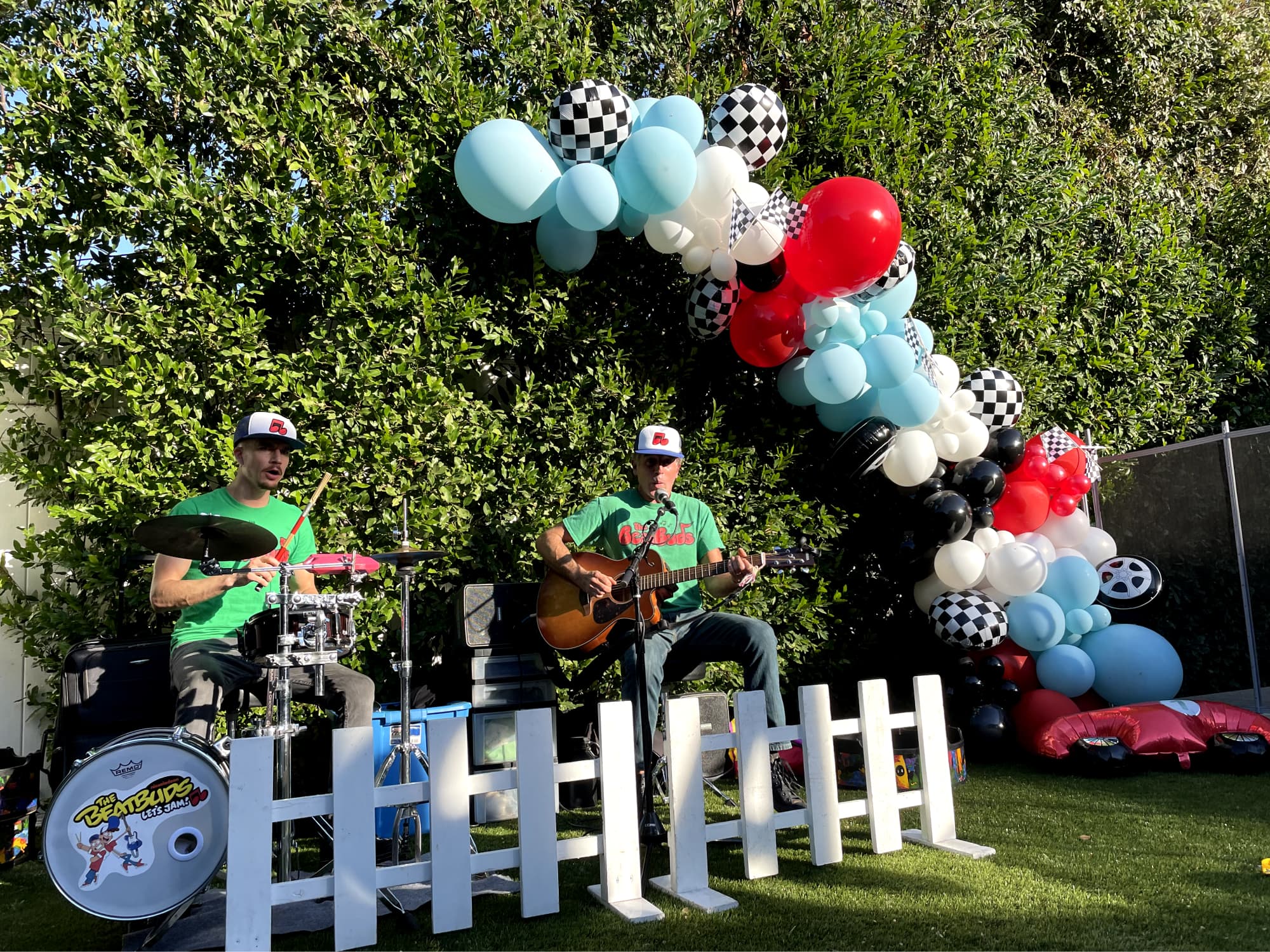 A band playing music.