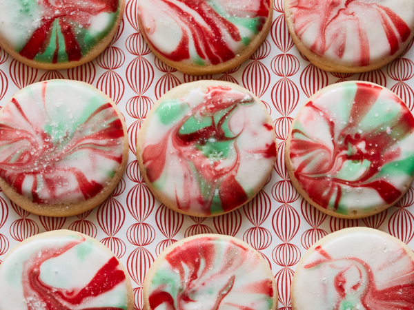 Holiday swirled sugar cookies.